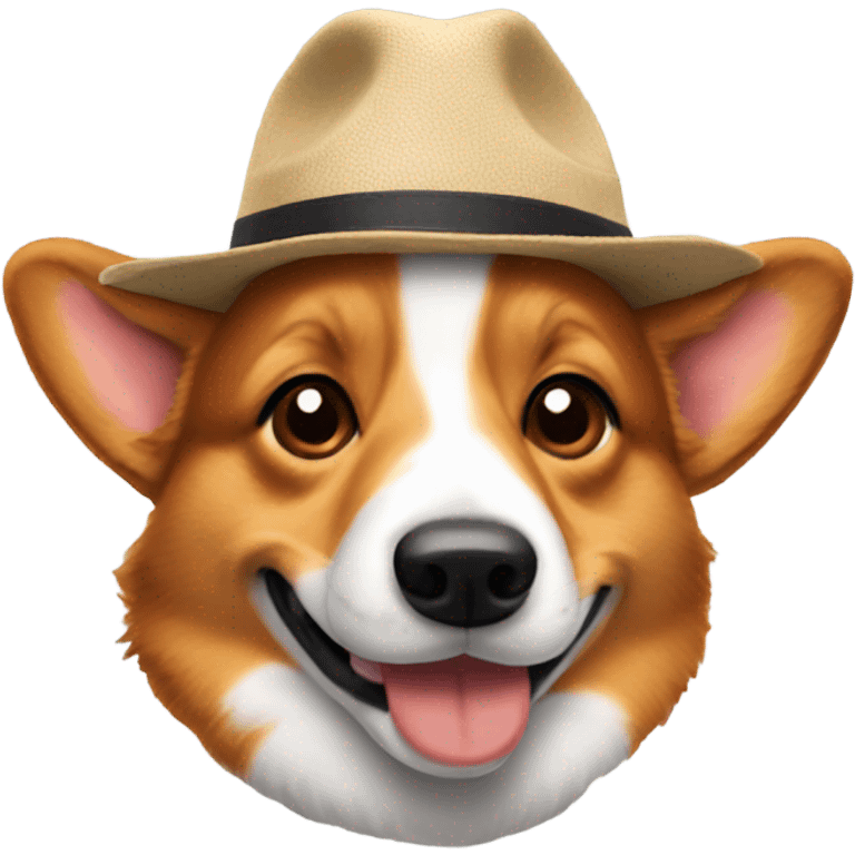 True color red head corgi with hat emoji