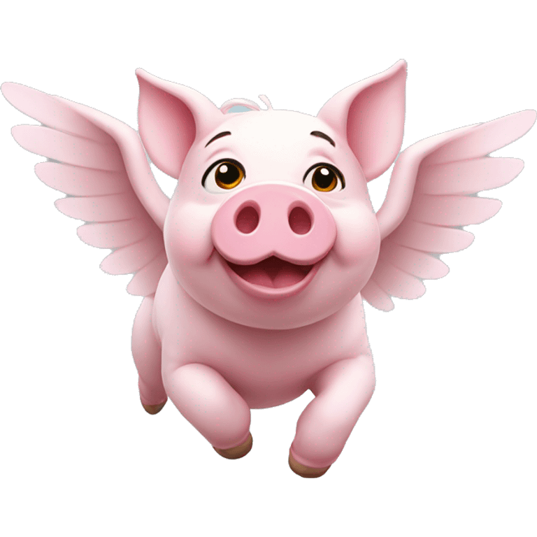 Flying pig with wings emoji