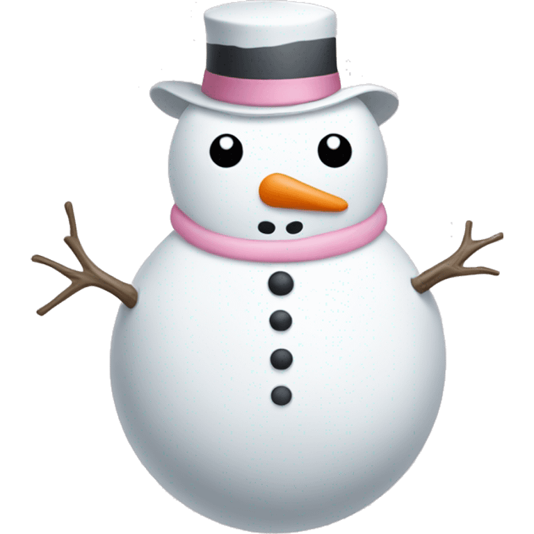 Cute white and light pink snowman emoji