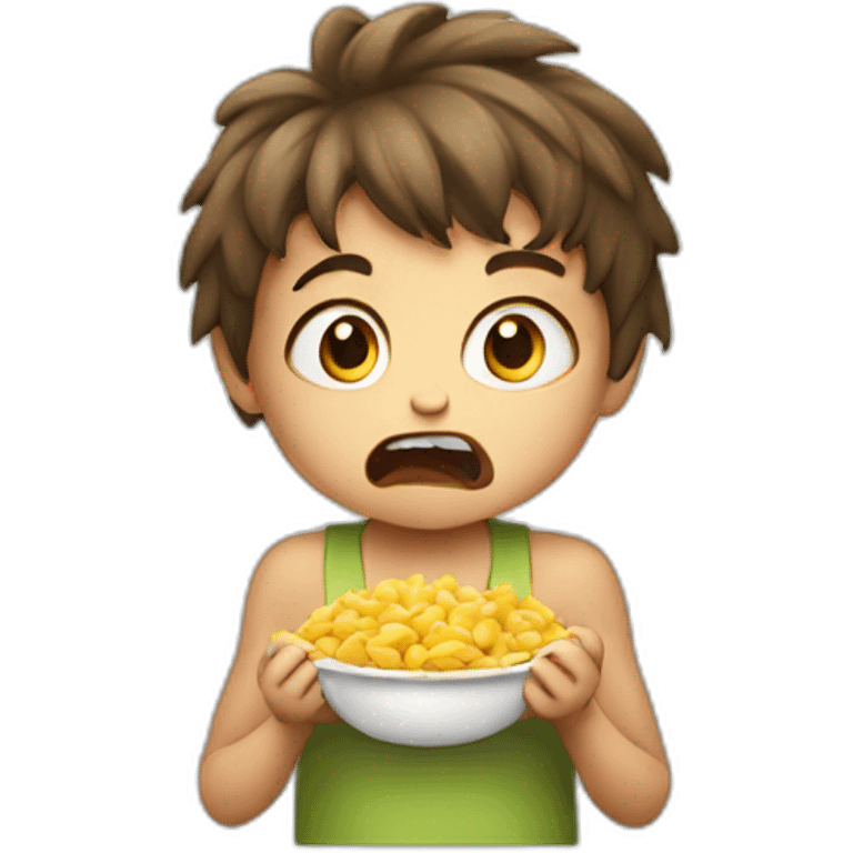 Angry child eating emoji