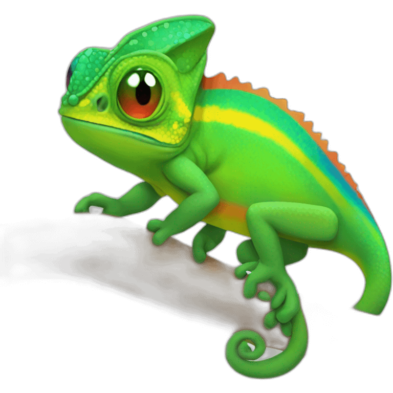 chameleon raimbow emoji