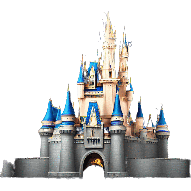 Disney castle with fireworks emoji