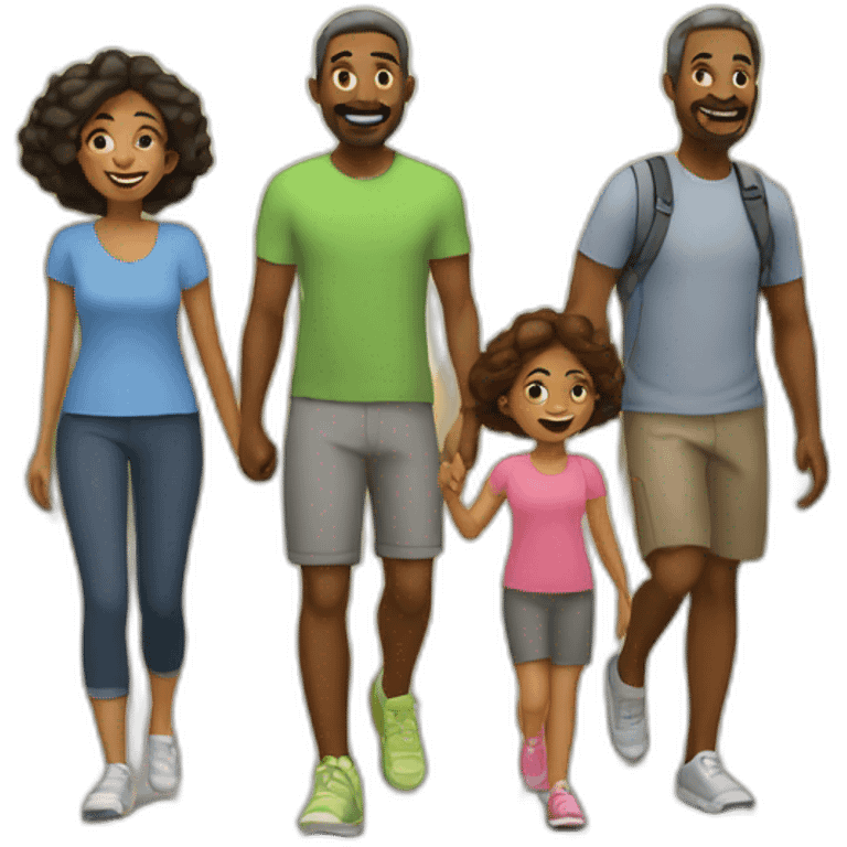 together family morning walk emoji