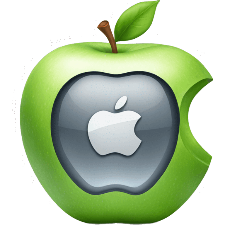 Apple with iphone logo  emoji