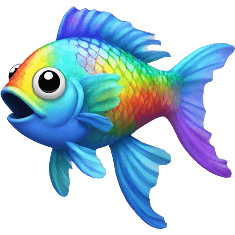 Dancing rainbow fish emoji