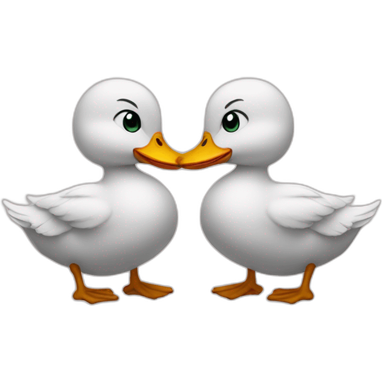 Ducks kissing eachother emoji