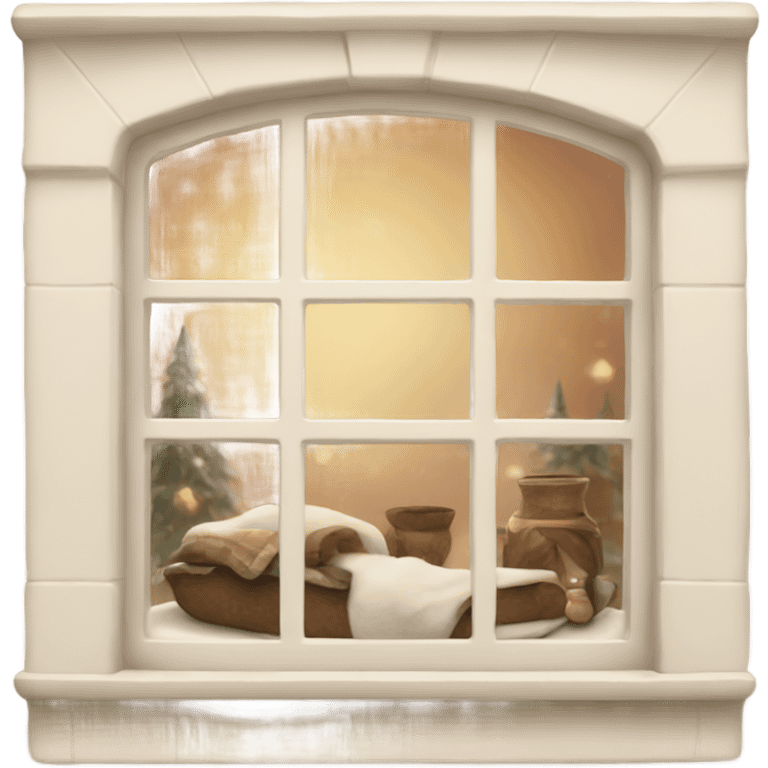 Cozy warm cream window  emoji