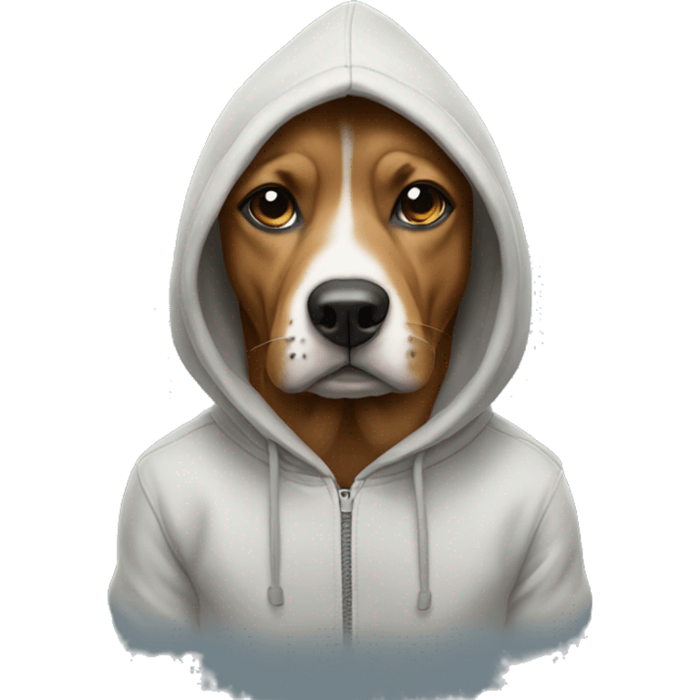 Dog wearing a hoodie emoji