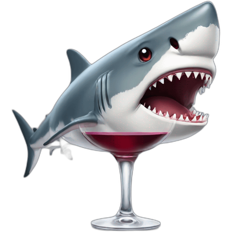 Shark drinking wine emoji