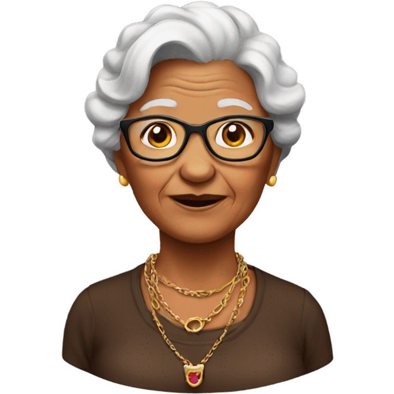 brown necklace wearing grandma emoji