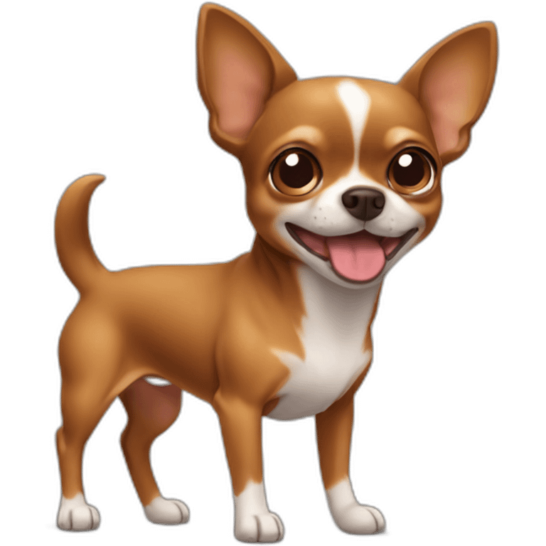 Brown chihuahua dog pooping emoji