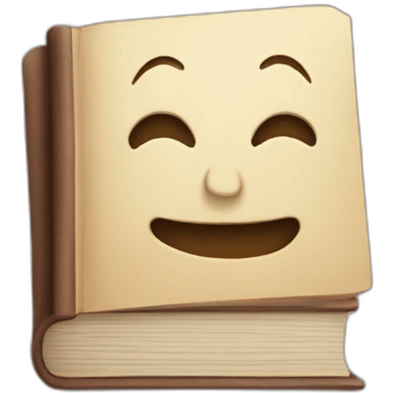 Book with face emoji