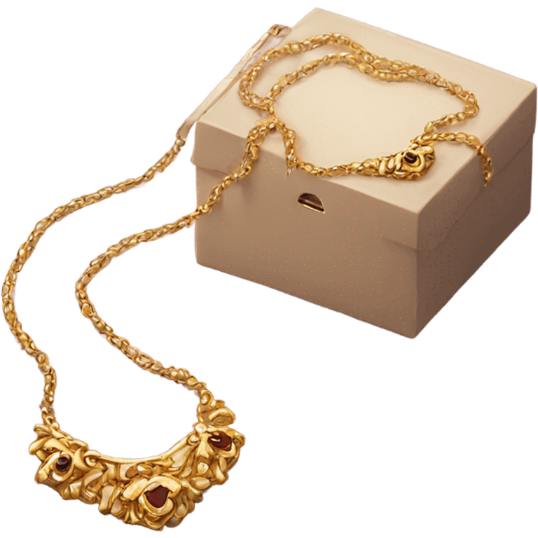 beautiful necklace in a box emoji