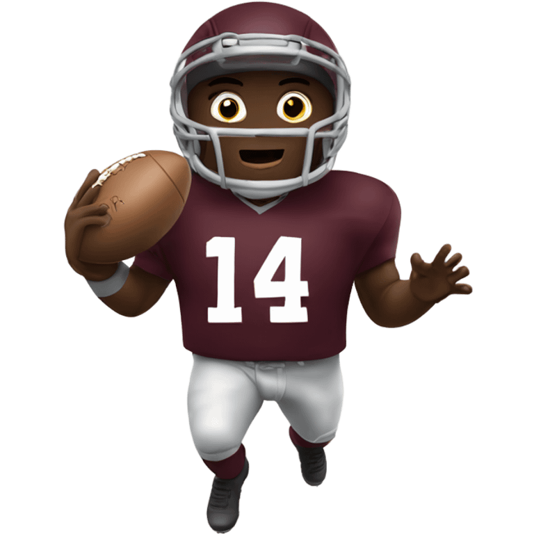 Football player scoring in maroon jersey emoji