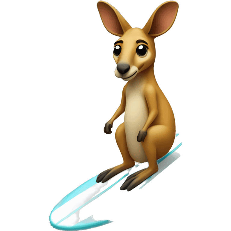 Kangaroo on a surfboard  emoji