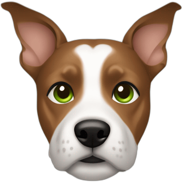 Man modern hair cut brown hair green eyes with jack russell terrier dog emoji