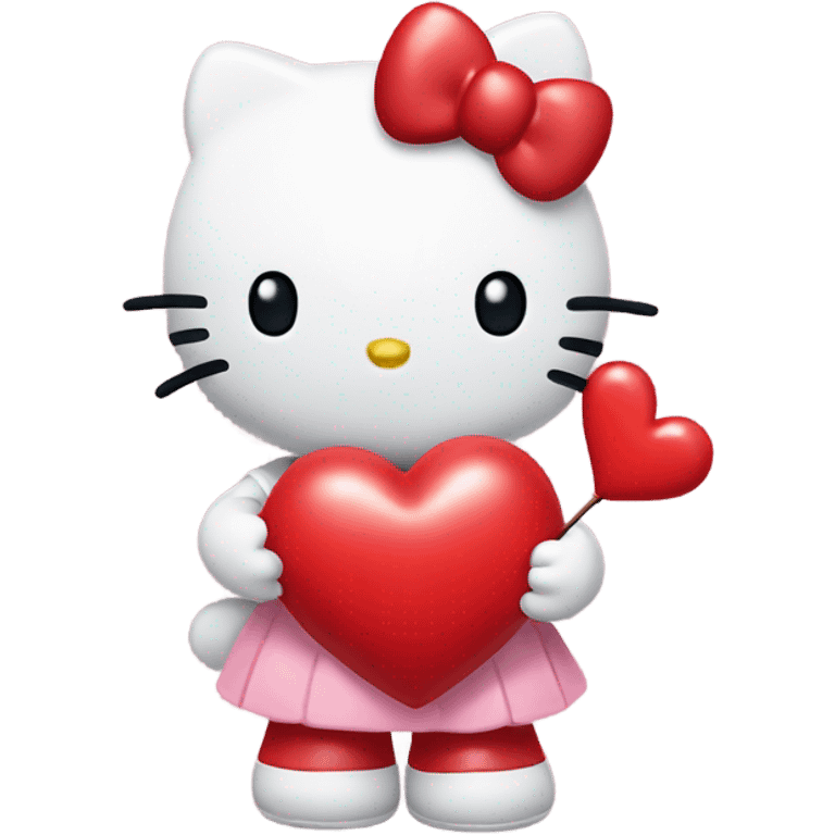 hello kitty holding a heart emoji