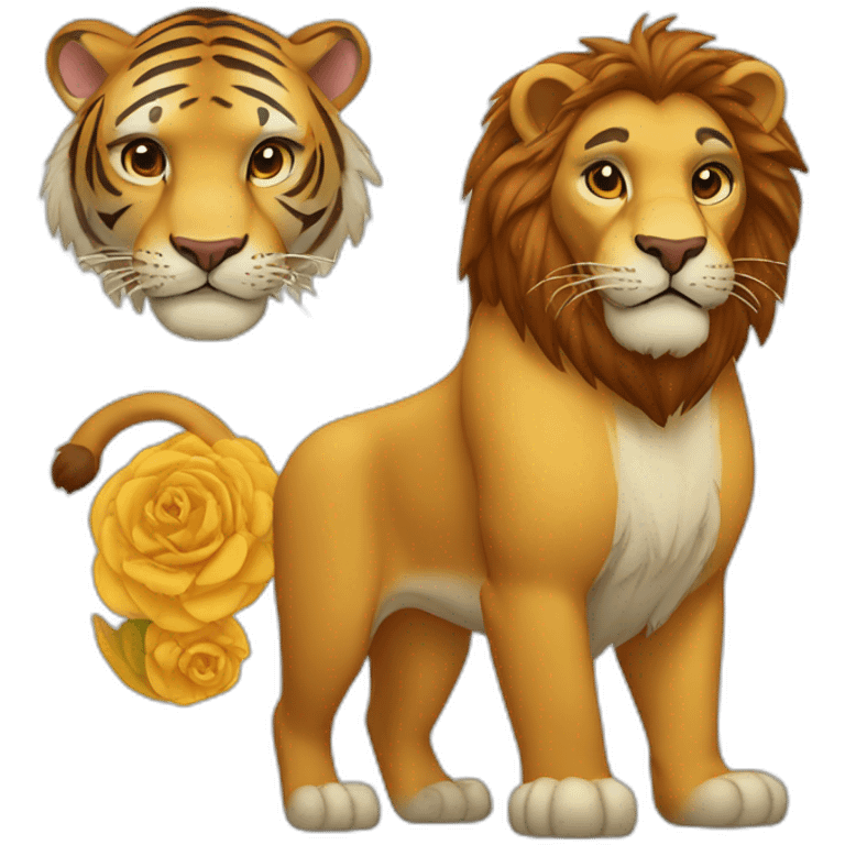 Tigre et lion emoji