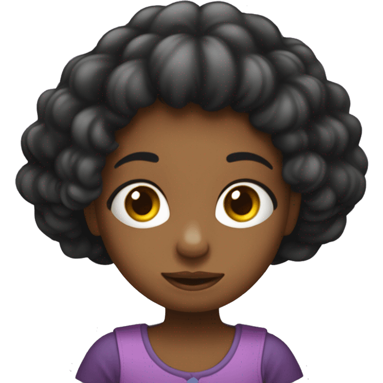 Haz un emoji de una niña de cabello negro grabándose con su celular  emoji