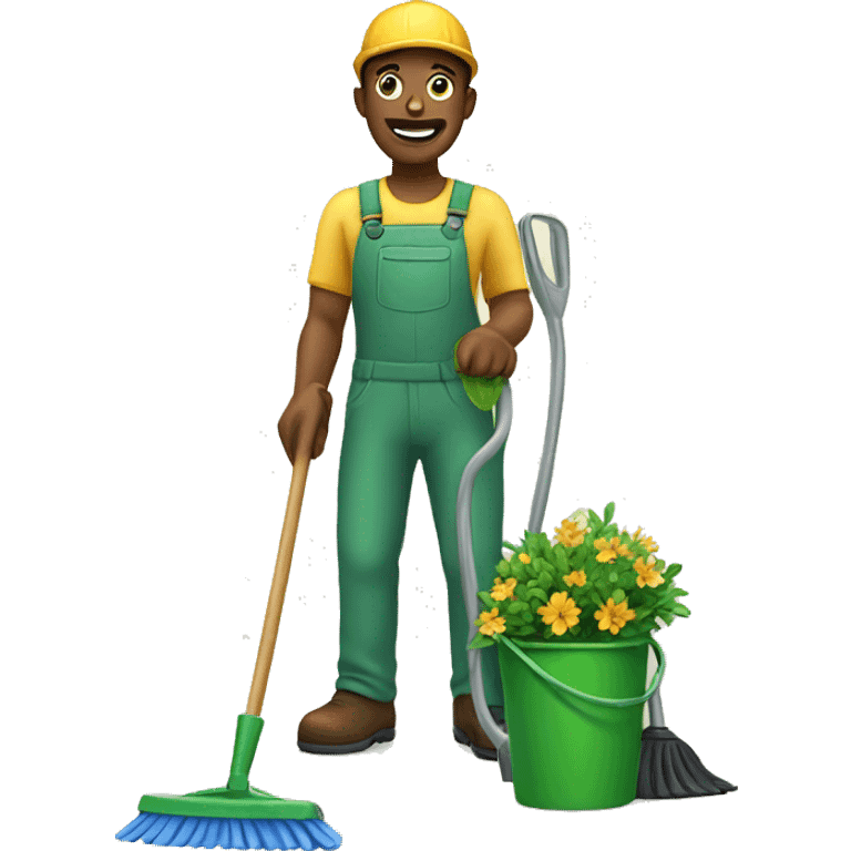 Cleaning gardener emoji