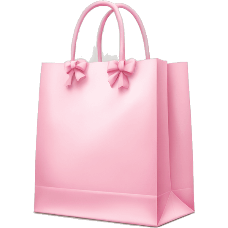 light pink shopping bag with bow emoji