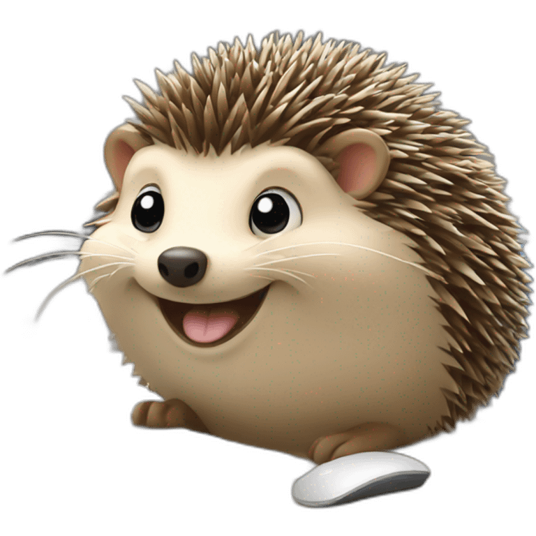 smiling hedgehog working in an office emoji