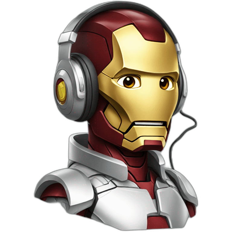 Ironman wearing headphones  emoji