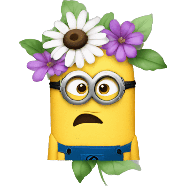 minion’s face cover with flower emoji