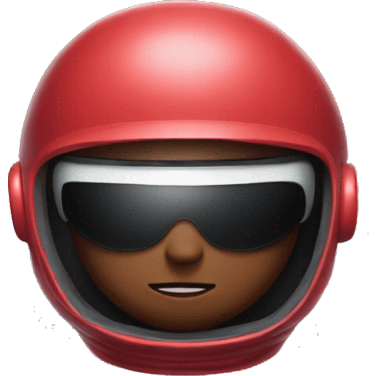 Among us imposter red bean video game character with visor and space suit emoji