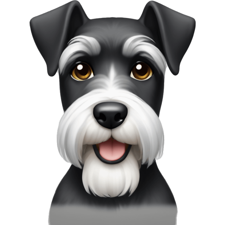 schnauzer black and white color emoji