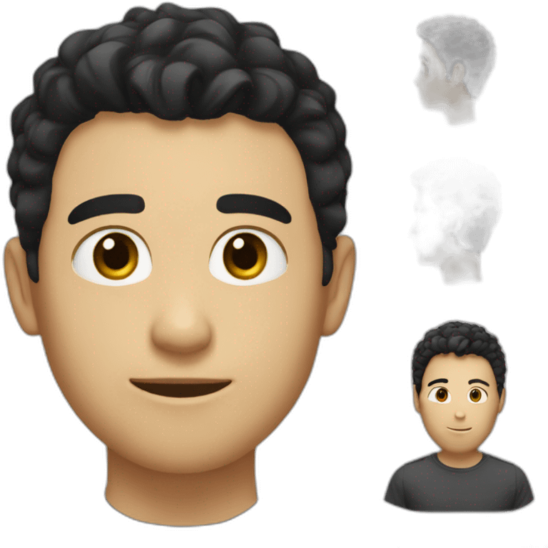 25yo white male with short black hair and hidden identity emoji