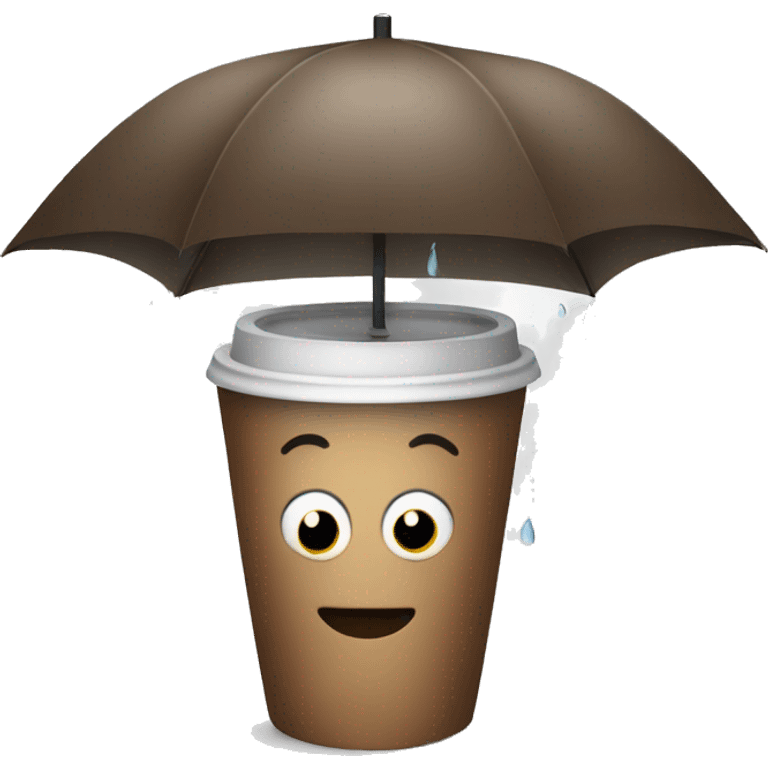 Coffee in the rain emoji