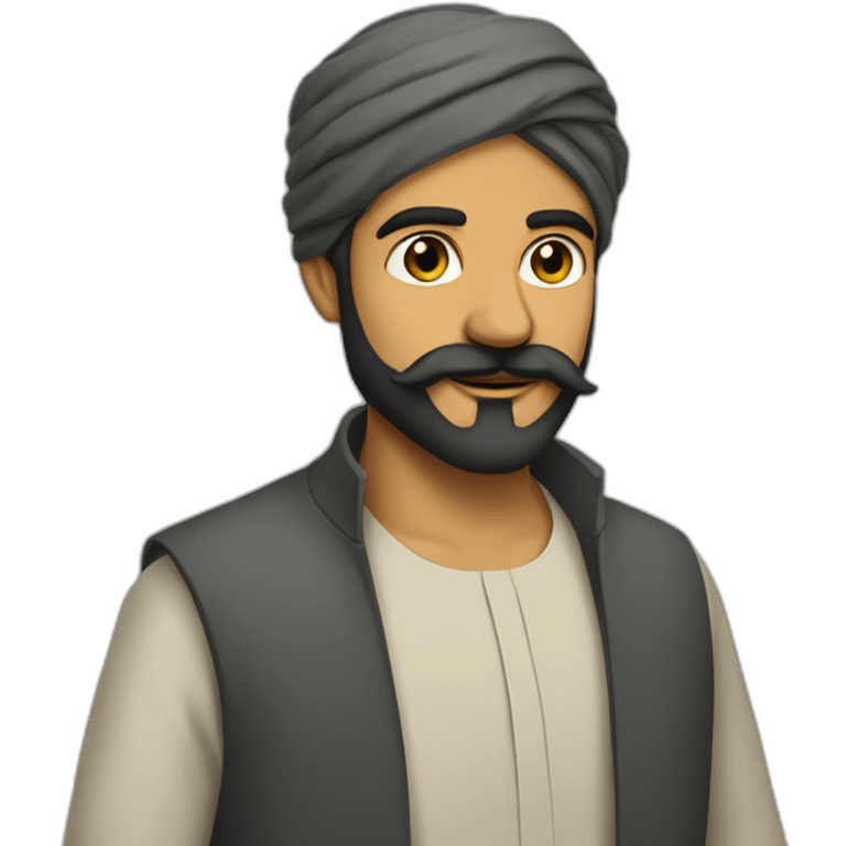 A moustache less bearded muslim hindu man emoji