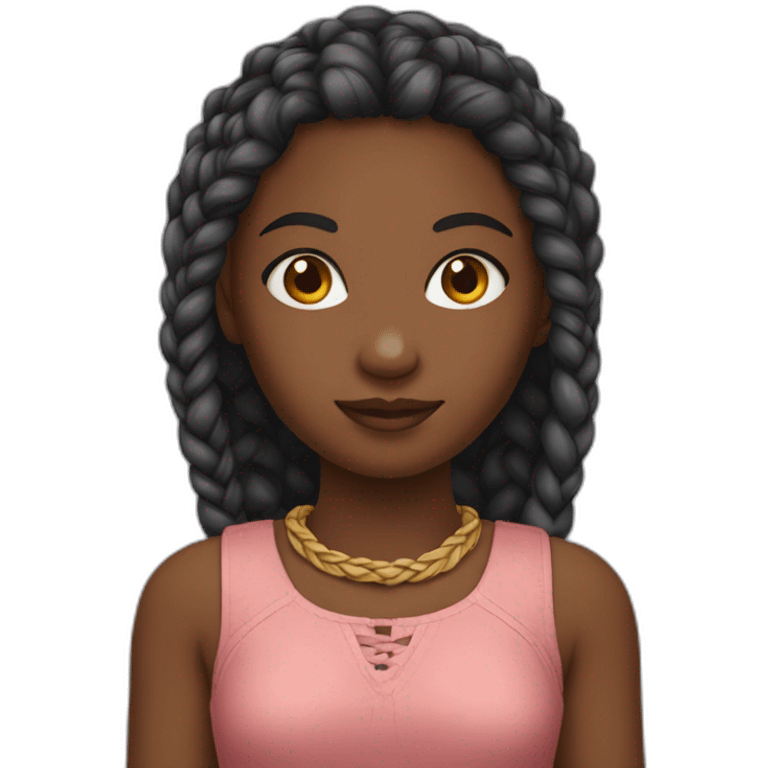 Fille avec des tresse africaine  emoji