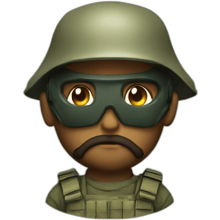 Diablo con casco militar emoji