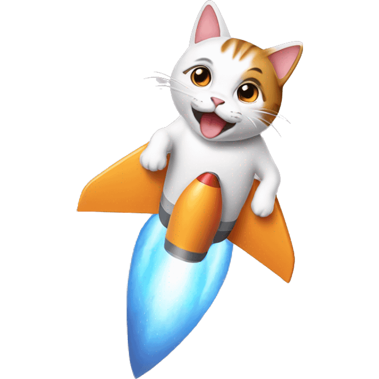 Cat on rocket  emoji