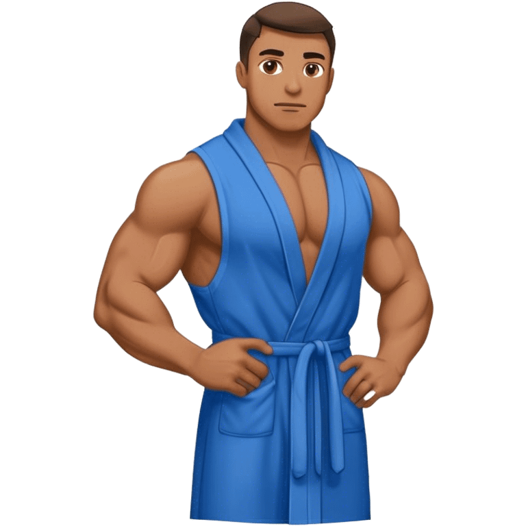 Hairy muscular man blue robe  emoji