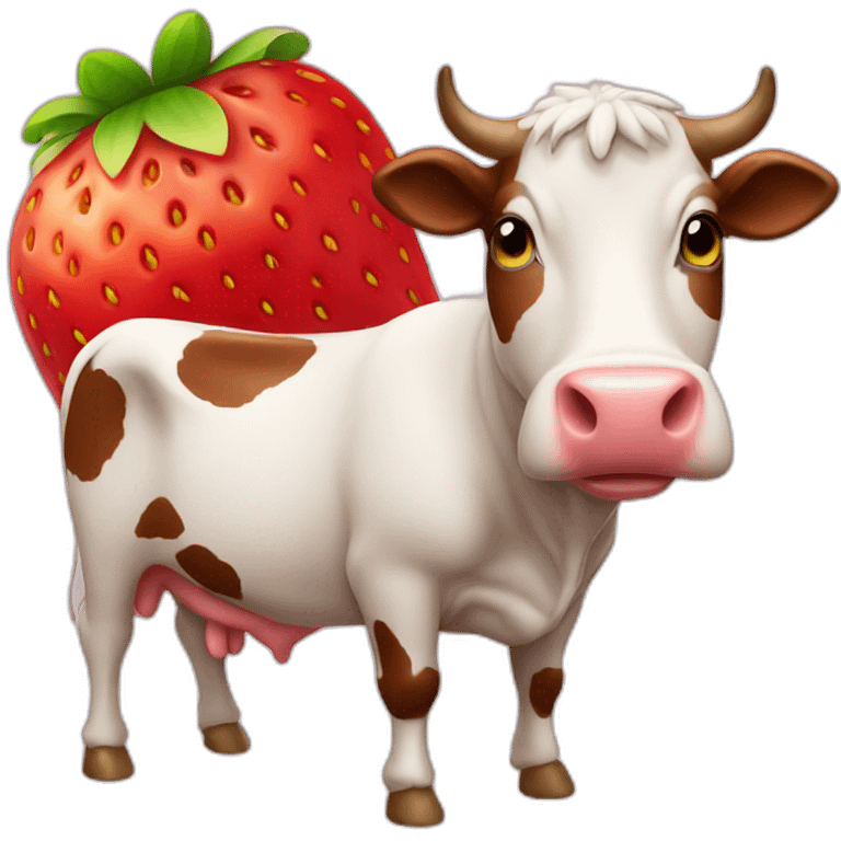 Strawberry cow emoji