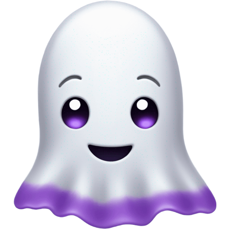 a simple small purple ghost with a cute smile. emoji