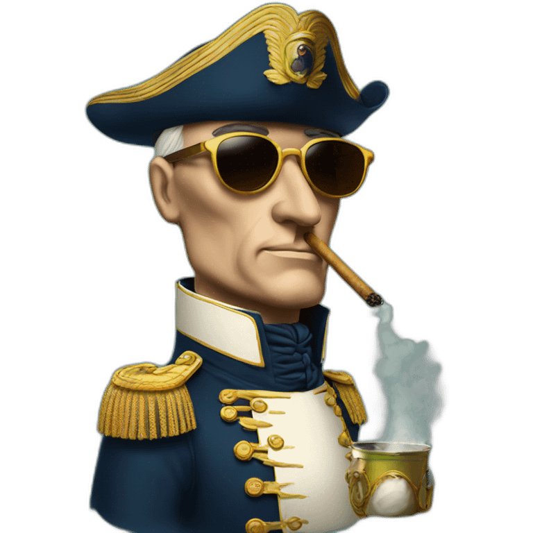 napolean smoking pot with sunglasses emoji