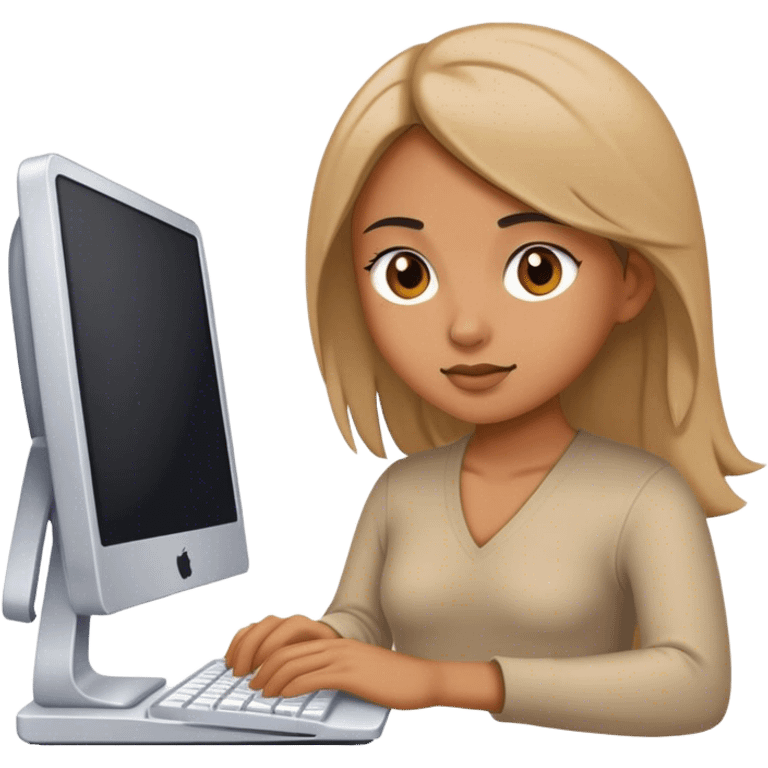 girl working on computer emoji