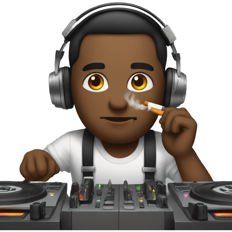 DJ smoking a cigarette emoji