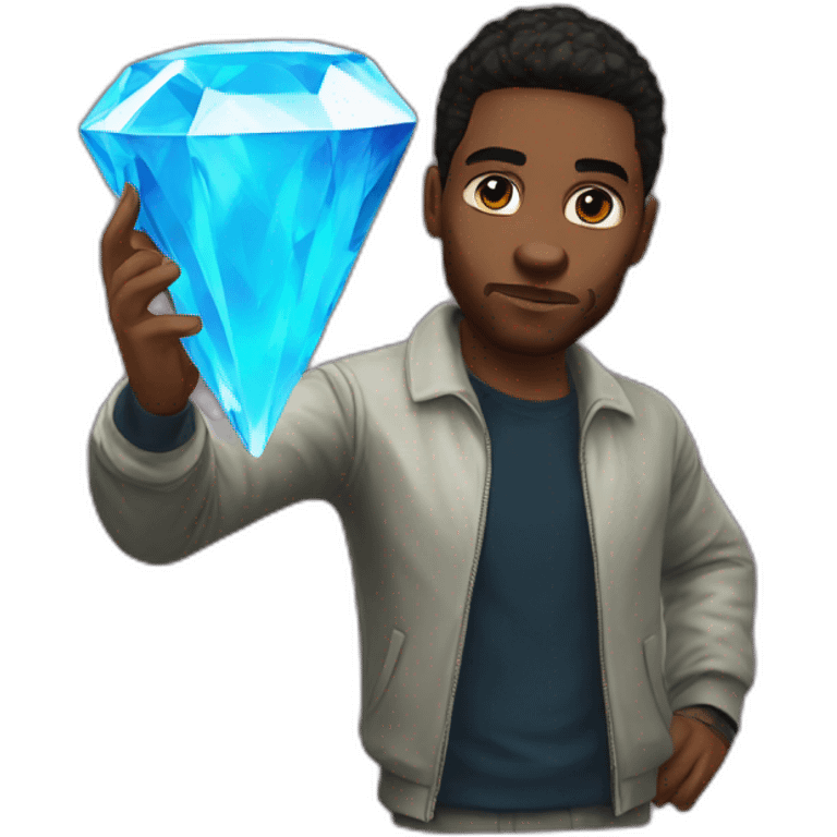 gta character holding blue diamond emoji