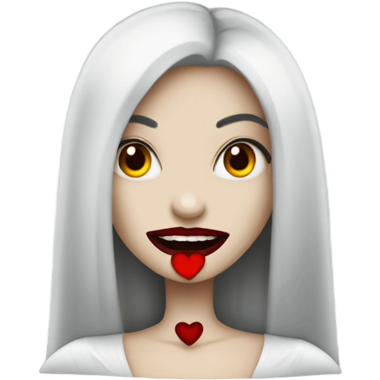 vampire girl with red lips with love emoji  emoji