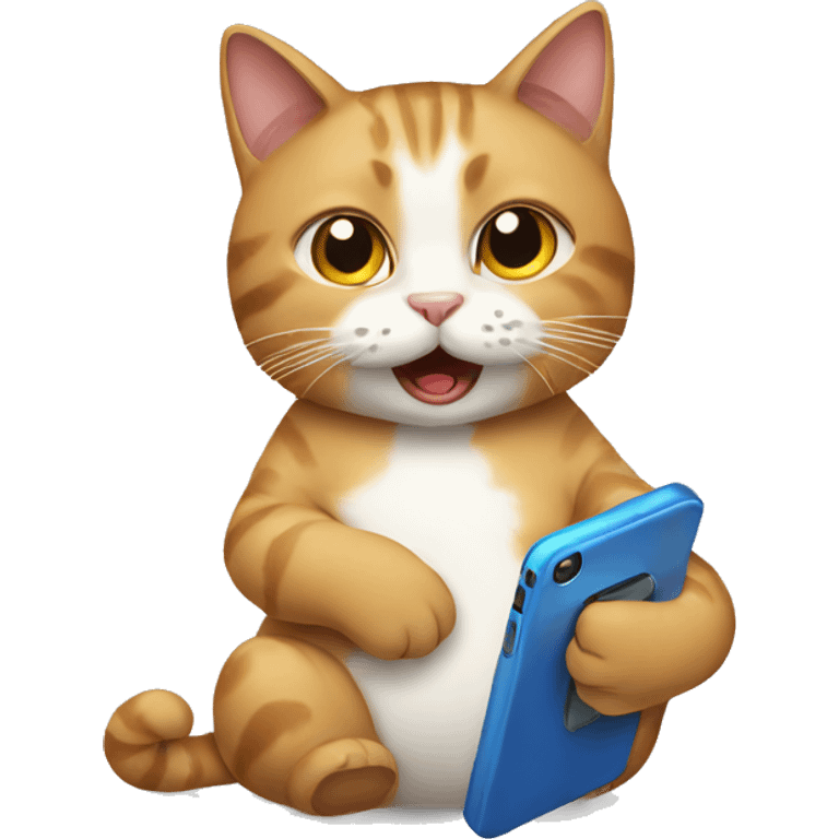 cat holding phone emoji