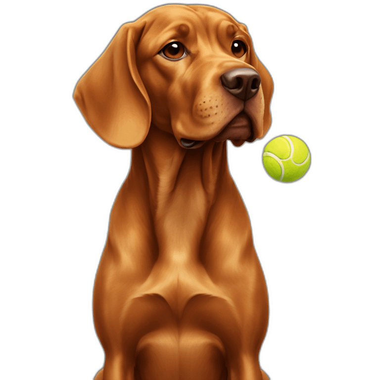 vizla dog with tennis ball emoji