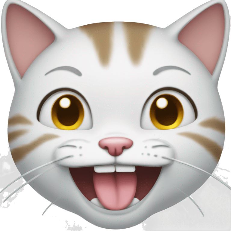 A cat crying while laughing emoji