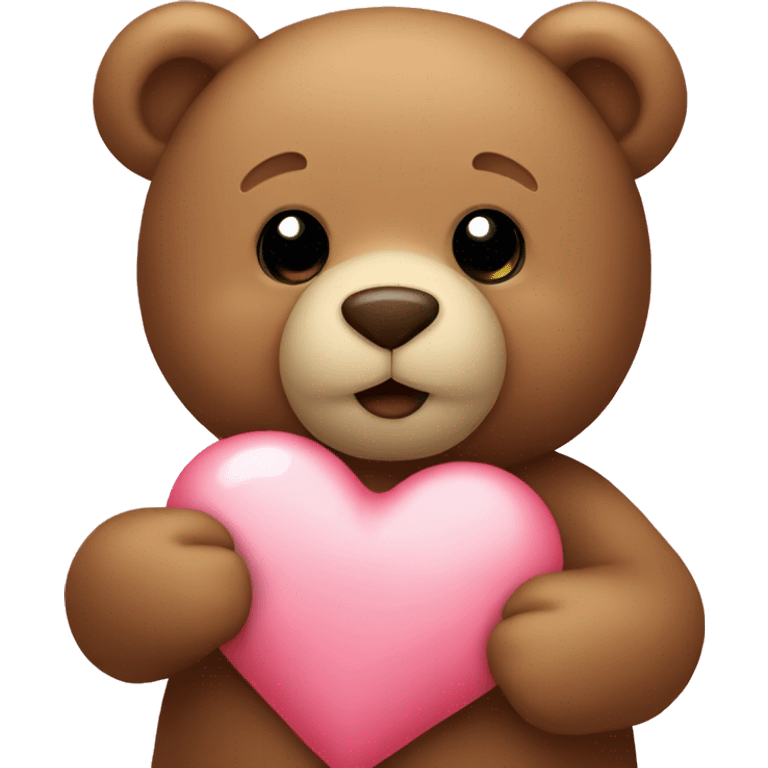 teddy bear holding a heart emoji