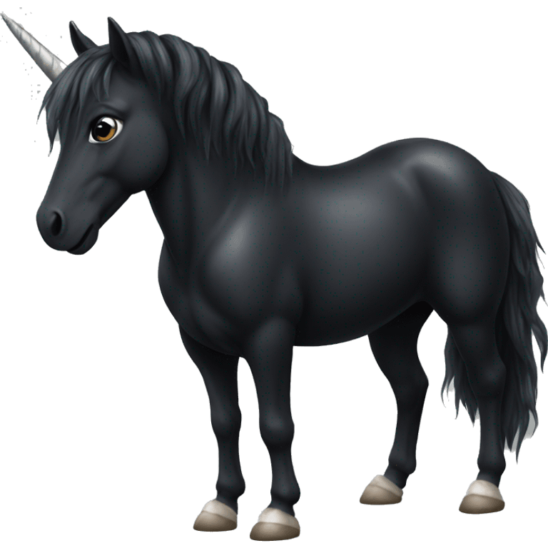 Fullbody Realistic black unicorn emoji