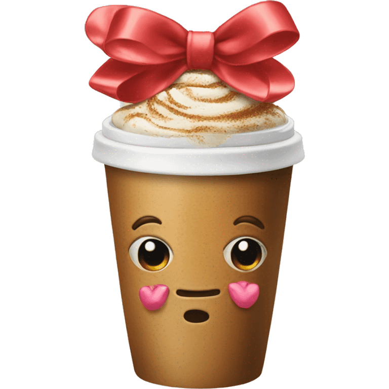 Coffee cup with bows emoji